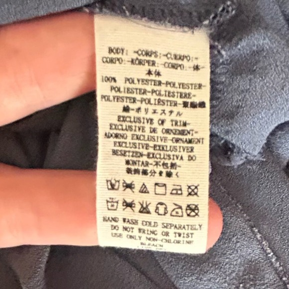 Free People Women Dusty Blue Swiss Dot Mesh Peplum Blouse Crochet Lace Trim Top - Picture 4 of 6